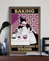 Witch Cat Baking Poster Baking Because Cursing Is Wrong Vintage Room Home Decor Wall Art Gifts Idea - Mostsuit