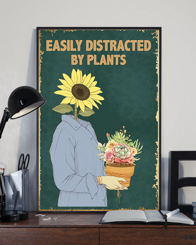 Plants Poster Easily Distracted Vintage Room Home Decor Wall Art Gifts Idea - Mostsuit
