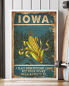 Iowa Poster Feet Leave Heart Always Be Vintage Room Home Decor Wall Art Gifts Idea - Mostsuit