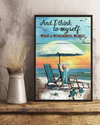 Beach Turtle Poster And I Think To Myself What A Wonderful World Vintage Room Home Decor Wall Art Gifts Idea - Mostsuit
