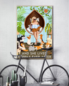 Dog And Wine Loves Canvas Prints And She Lived Happily Ever After Vintage Wall Art Gifts Vintage Home Wall Decor Canvas - Mostsuit