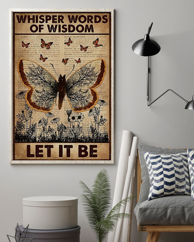 Butterfly Loves Poster Whisper Words Of Wisdom Let It Be Vintage Room Home Decor Wall Art Gifts Idea - Mostsuit