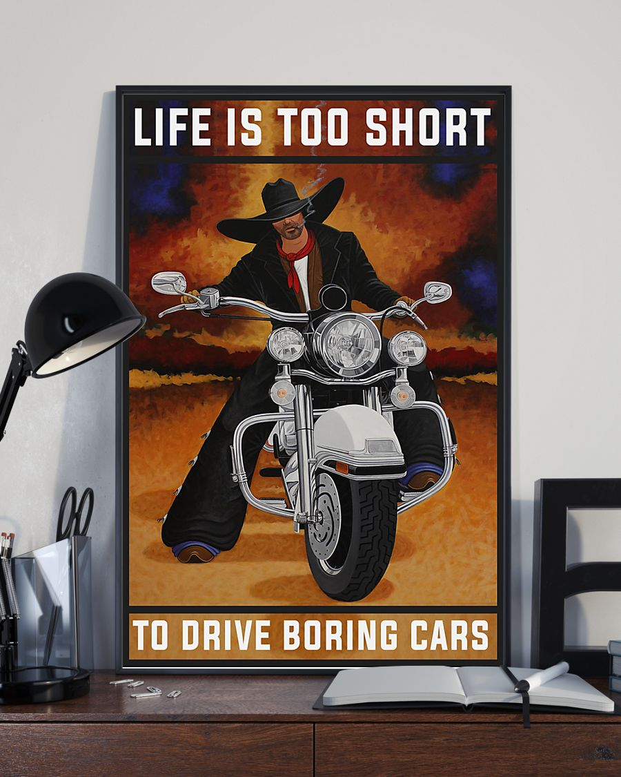 Biker Life Is Too Short To Drive Boring Cars Canvas Prints Vintage Wall Art Gifts Vintage Home Wall Decor Canvas - Mostsuit