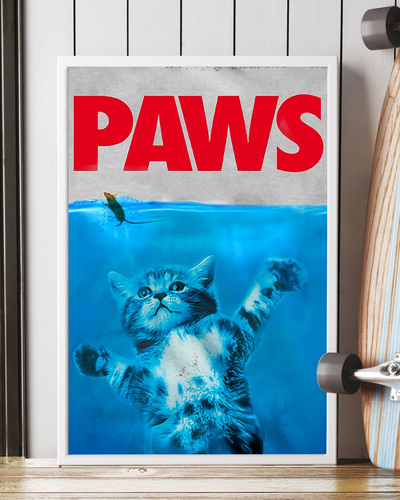 Funny Paws Cat And Mouse Parody Poster Cats Lovers Room Home Decor Wall Art Gifts Idea - Mostsuit