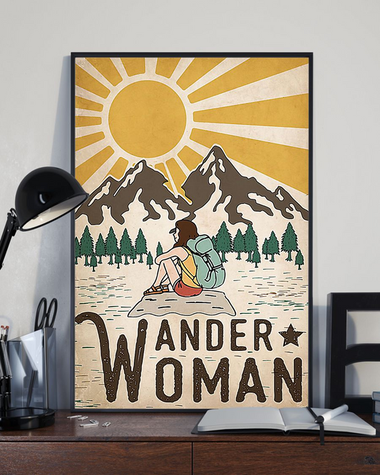 Hiking Wander Woman Poster Vintage Room Home Decor Wall Art Gifts Idea - Mostsuit