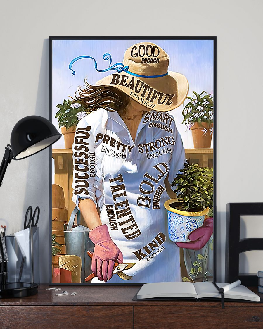 Gardening Female Garden Girl Poster Kind Strong Successful Enough Gardener Vintage Room Home Decor Wall Art Gifts Idea - Mostsuit