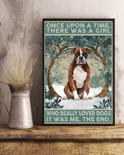 Pit Bull Dog Loves Poster Once Upon A Time Vintage Room Home Decor Wall Art Gifts Idea - Mostsuit