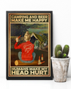 Camping And Beer Loves Poster Make Me Happy Vintage Room Home Decor Wall Art Gifts Idea - Mostsuit