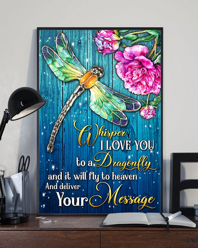 Dragonfly Poster Whisper I Love You To A Dragonfly Vintage Room Home Decor Wall Art Gifts Idea - Mostsuit