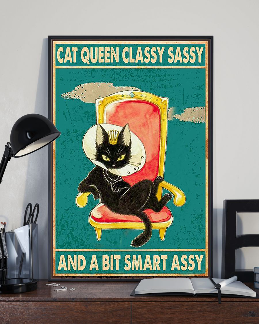 Black Cat Poster Cat Queen Classy Sassy And A Bit Smart Assy Vintage Room Home Decor Wall Art Gifts Idea - Mostsuit
