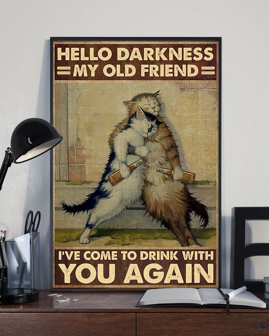 Cat Beer Loves Canvas Prints I've Come To Drink With You Again Vintage Wall Art Gifts Vintage Home Wall Decor Canvas - Mostsuit