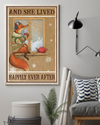 Winter Fox Tea Loves Poster And She Lived Happily Ever After Vintage Room Home Decor Wall Art Gifts Idea - Mostsuit