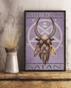 Viking Goat Canvas Prints Not Today Satan Vintage Wall Art Gifts Vintage Home Wall Decor Canvas - Mostsuit