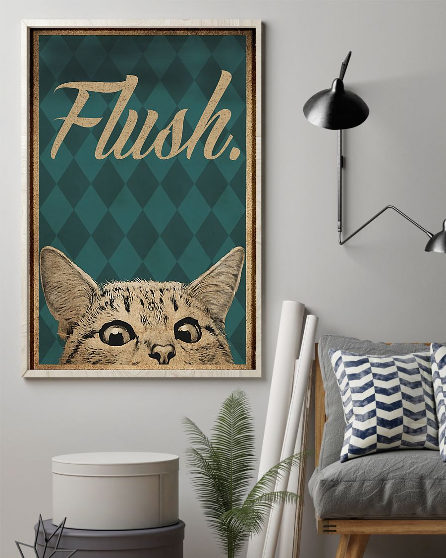 Flush Cat Canvas Prints Vintage Wall Art Gifts Vintage Home Wall Decor Canvas - Mostsuit