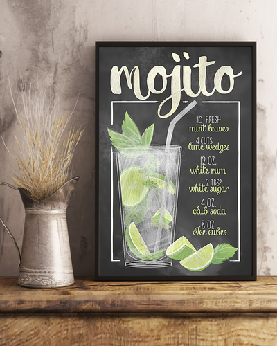 Mojito Recipe Poster Vintage Room Home Decor Wall Art Gifts Idea - Mostsuit