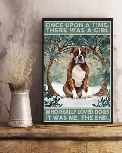 Pit Bull Dog Loves Canvas Prints Once Upon A Time Vintage Wall Art Gifts Vintage Home Wall Decor Canvas - Mostsuit