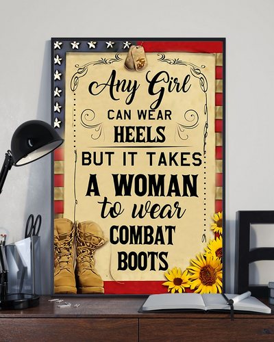 It Takes A Woman To Wear Combat Boots Poster Vintage Room Home Decor Wall Art Gifts Idea - Mostsuit