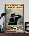 Navy Girl Canvas Prints Once Upon A Time There Was A Girl Vintage Wall Art Gifts Vintage Home Wall Decor Canvas - Mostsuit