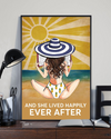 Book Beach Girl Poster And She Lived Happily Ever After Vintage Room Home Decor Wall Art Gifts Idea - Mostsuit