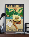 Book Wine Loves Canvas Prints And She Lived Happily Ever After Vintage Wall Art Gifts Vintage Home Wall Decor Canvas - Mostsuit