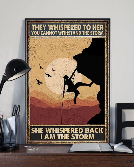 Climbing Hiking Girl Canvas Prints I Am The Storm Vintage Wall Art Gifts Vintage Home Wall Decor Canvas - Mostsuit