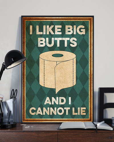 Funny Toilet Paper Canvas Prints I Like Big Butts And I Cannot Lie Vintage Wall Art Gifts Vintage Home Wall Decor Canvas - Mostsuit