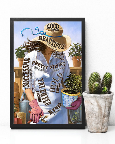 Gardening Female Garden Girl Poster Kind Strong Successful Enough Gardener Vintage Room Home Decor Wall Art Gifts Idea - Mostsuit