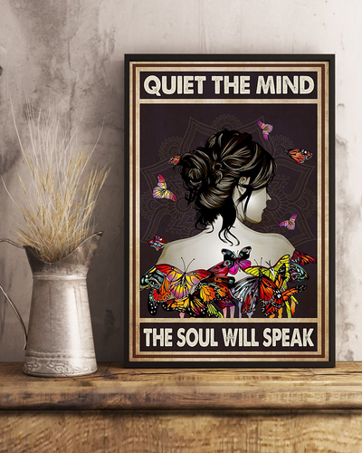 Butterfly Girl Canvas Prints Quite The Mind The Soul Will Speak Vintage Wall Art Gifts Vintage Home Wall Decor Canvas - Mostsuit