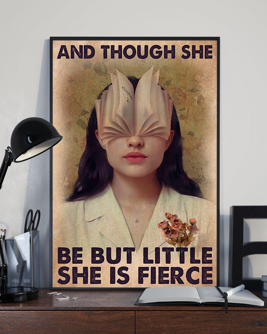 Book Loves Poster And Though She Be But Little She Is Fierce Vintage Room Home Decor Wall Art Gifts Idea - Mostsuit