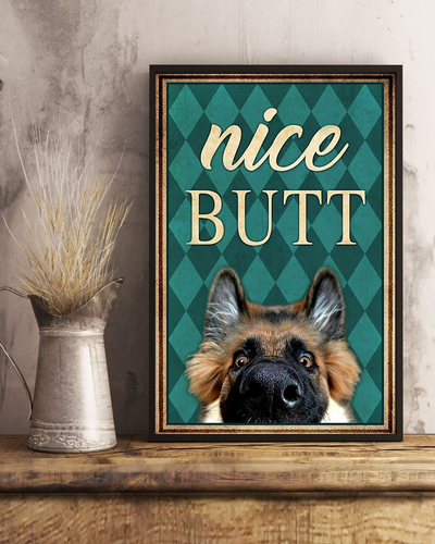 German Shepherd Nice Butt Funny Canvas Prints Dog Loves Vintage Wall Art Gifts Vintage Home Wall Decor Canvas - Mostsuit