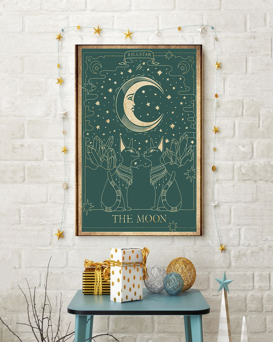 Cat The Moon Canvas Prints Vintage Wall Art Gifts Vintage Home Wall Decor Canvas - Mostsuit