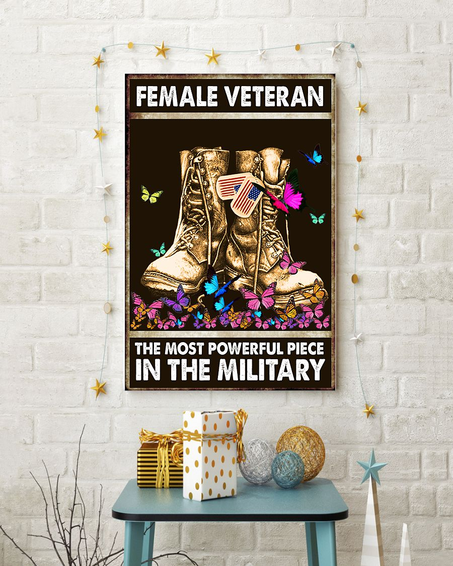 Female Veteran Canvas Prints The Most Powerful Piece In The Military Vintage Wall Art Gifts Vintage Home Wall Decor Canvas - Mostsuit