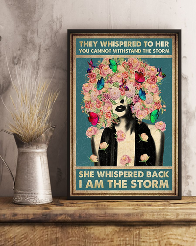 Butterfly Flower Girl Canvas Prints I Am The Storm Pride Vintage Wall Art Gifts Vintage Home Wall Decor Canvas - Mostsuit