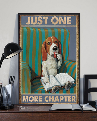 Book Beagle Dog Loves Poster Just One More Chapter Vintage Room Home Decor Wall Art Gifts Idea - Mostsuit