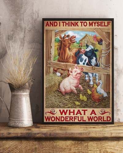 Farmer Farm Poster What A Wonderful World Vintage Room Home Decor Wall Art Gifts Idea - Mostsuit