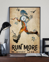 Running Girl Poster Run More Worry Less Vintage Room Home Decor Wall Art Gifts Idea - Mostsuit