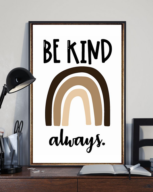 Be Kind Always Rainbow Equality Civil Rights Canvas Prints Wall Art Gifts Support Black Lives Matter Vintage Home Wall Decor Canvas - Mostsuit