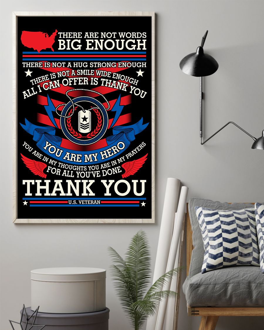 Thank You Veteran You Are My Hero Canvas Prints Vintage Wall Art Gifts Vintage Home Wall Decor Canvas - Mostsuit