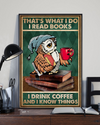 Owl Book Coffee Canvas Prints That's What I Do I Read Books I Drink Coffee Vintage Wall Art Gifts Vintage Home Wall Decor Canvas - Mostsuit
