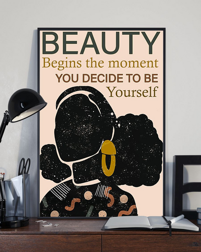 Black Girl Pride Canvas Prints Beauty Begin The Moment Decide To Be Yourself Vintage Wall Art Gifts Vintage Home Wall Decor Canvas - Mostsuit