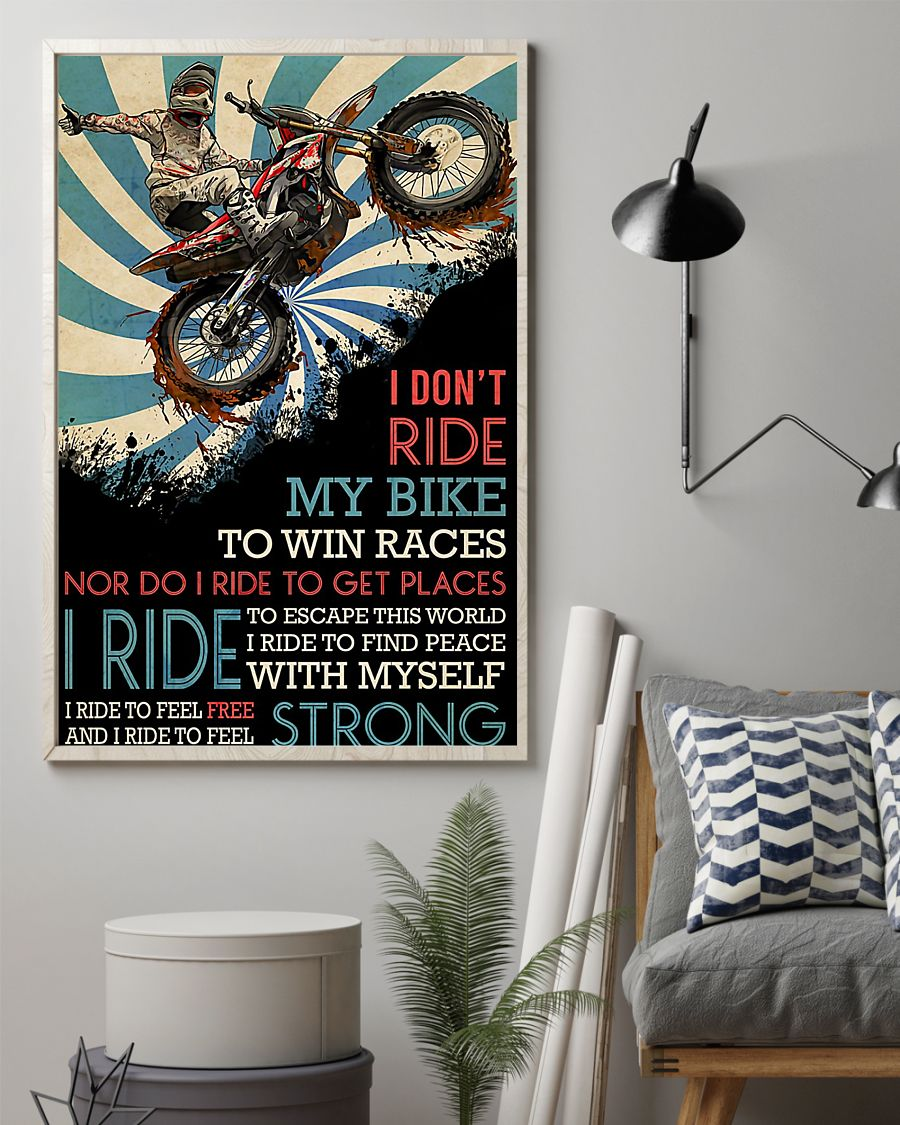 Motocross Poster I Don't Ride My Bike To Win Races Vintage Room Home Decor Wall Art Gifts Idea - Mostsuit