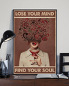 Musical Girl Drinking Wine Canvas Prints Lose Your Mind Find Your Soul Vintage Wall Art Gifts Vintage Home Wall Decor Canvas - Mostsuit