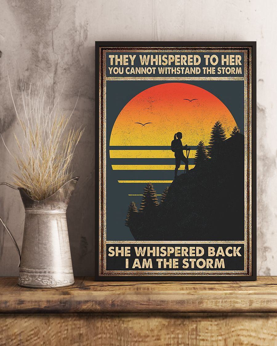 Girl Hiking Canvas Prints She Whispered Back I Am The Storm Vintage Wall Art Gifts Vintage Home Wall Decor Canvas - Mostsuit