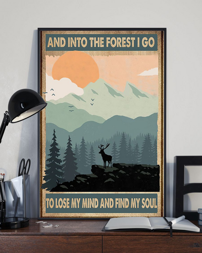 Deer Forest Poster And Into The Forest I Go To Lose My Mind Vintage Room Home Decor Wall Art Gifts Idea - Mostsuit