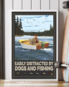 Fishing And Dogs Canvas Prints Easily Distracted Vintage Wall Art Gifts Vintage Home Wall Decor Canvas - Mostsuit