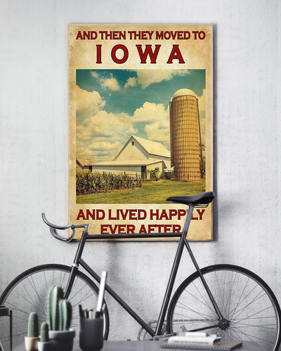 Iowa Poster And They Lived Happily Ever After Vintage Room Home Decor Wall Art Gifts Idea - Mostsuit