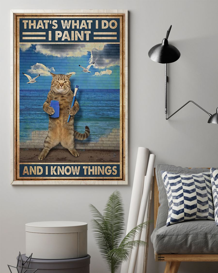 Cat Painting Loves Canvas Prints That's What I Do I Paint Artist Painter Vintage Wall Art Gifts Vintage Home Wall Decor Canvas - Mostsuit