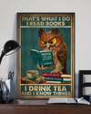 Owl Book Tea Poster That's What I Do I Read Books I Drink Tea Vintage Room Home Decor Wall Art Gifts Idea - Mostsuit