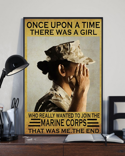 The Girl Joined The USMC Poster Once Upon A Time Vintage Room Home Decor Wall Art Gifts Idea - Mostsuit