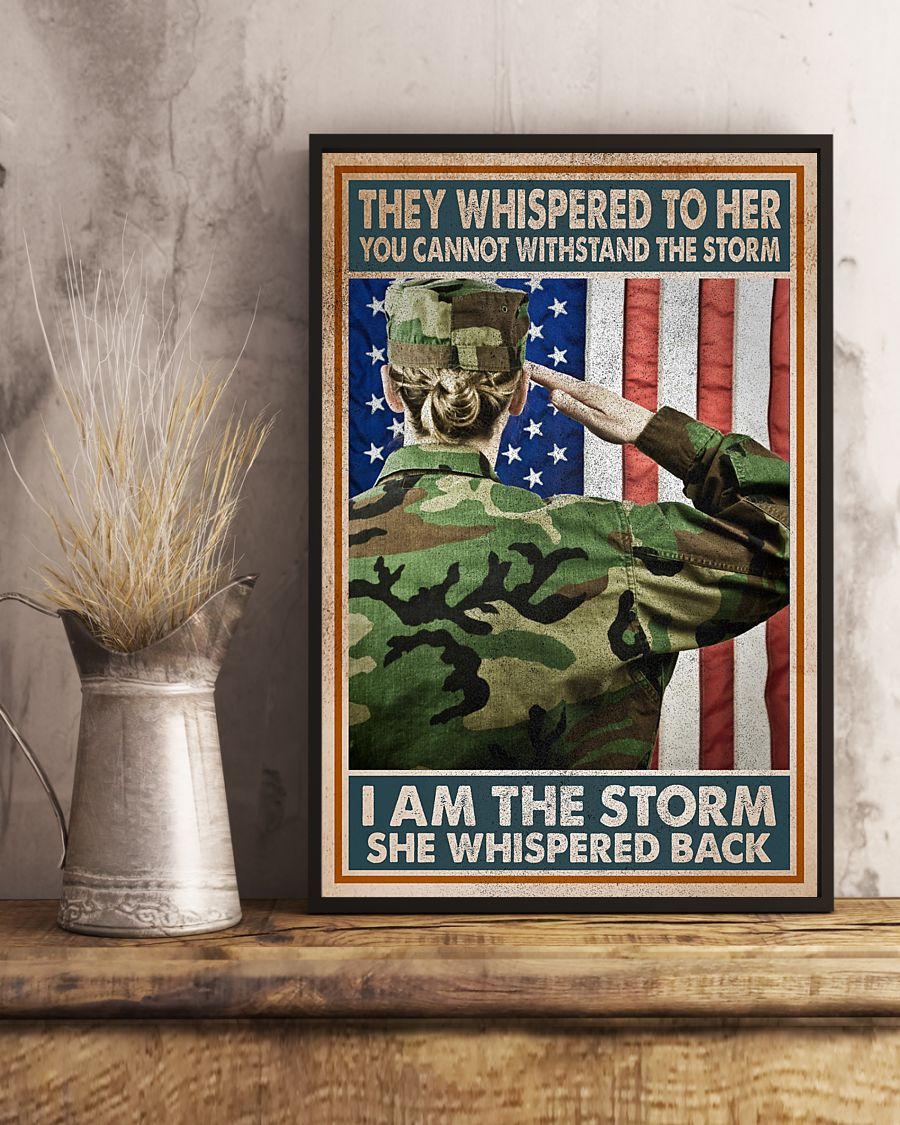 Female Veteran Poster I Am The Storm Vintage Room Home Decor Wall Art Gifts Idea - Mostsuit